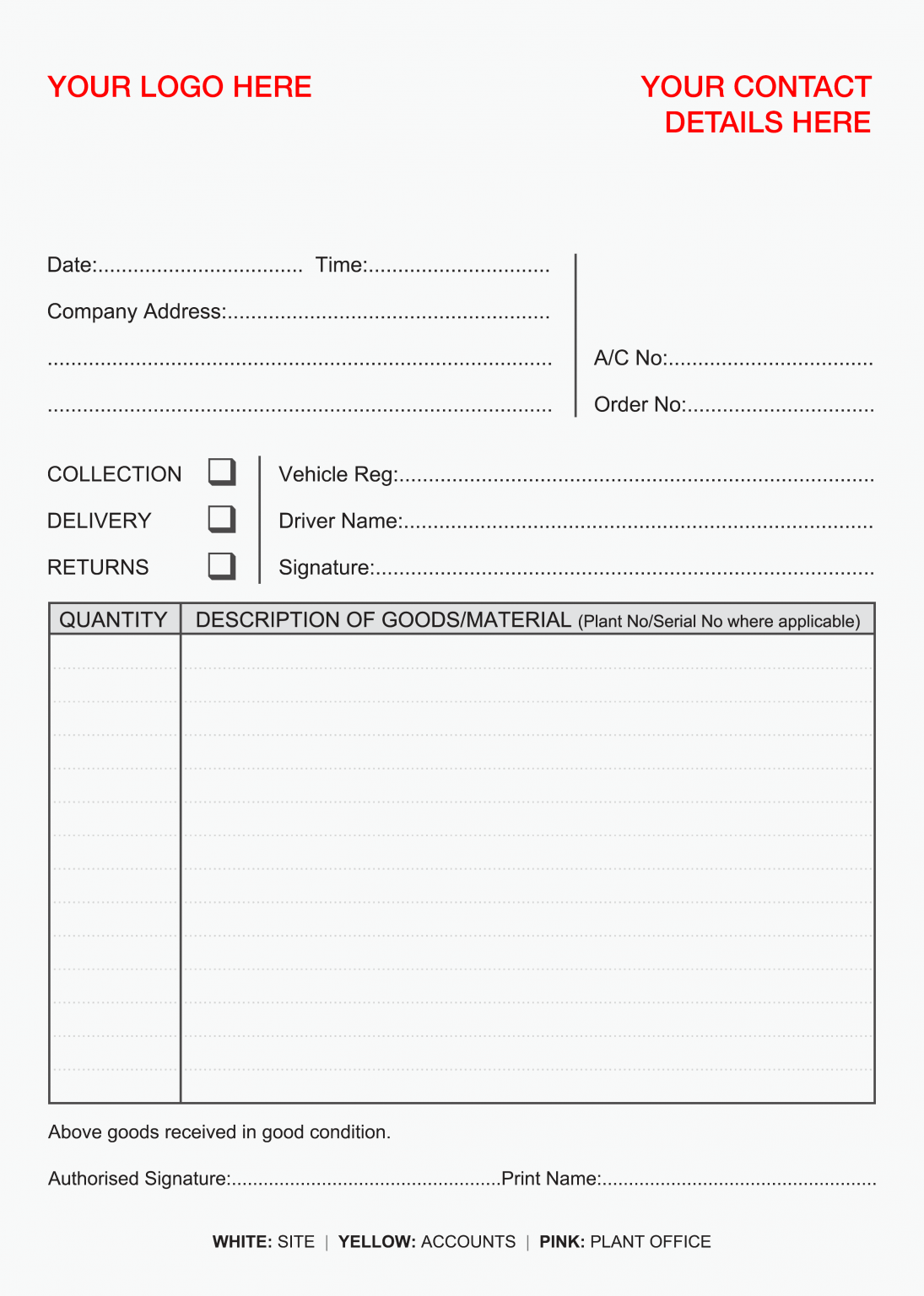 Customised Delivery Notes NCR Pads & NCR Printing Blog NCR Pads Ltd