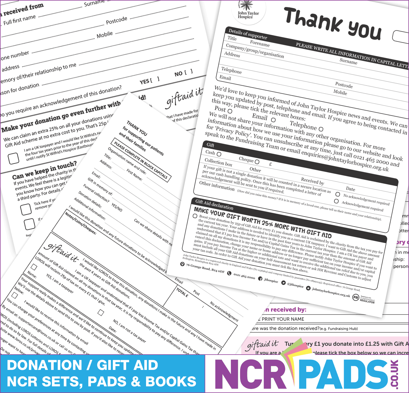 Donation Gift Aid Forms