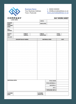 Day Work Sheet