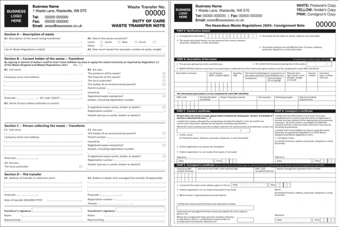 Duty of Care Forms