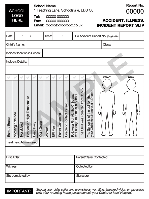 School Injury Forms